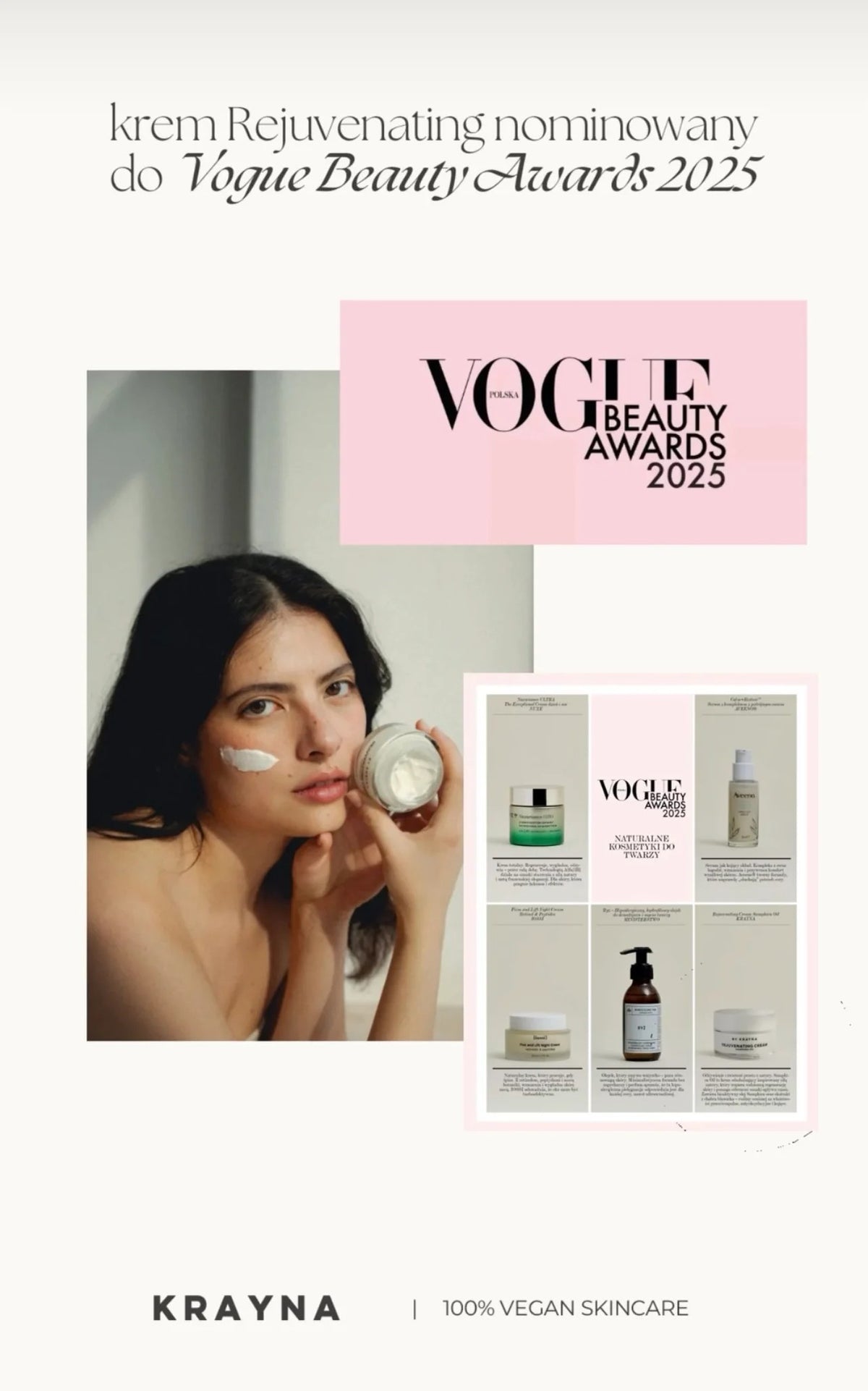Krayna Rejuvenating Cream aplicación piel madura vegana
